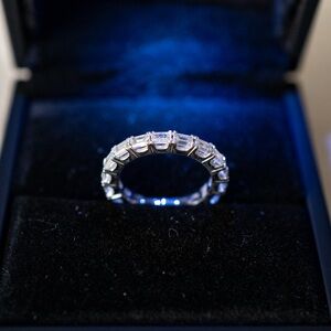 Badgley Mischka Silver Platinum 2.07 ctw Lab Grown Diamond Eternity Band